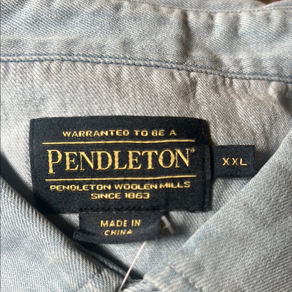 Pendleton Men’s Light Blue Western Shirt Size 2XL NWT - Picture 13 of 15